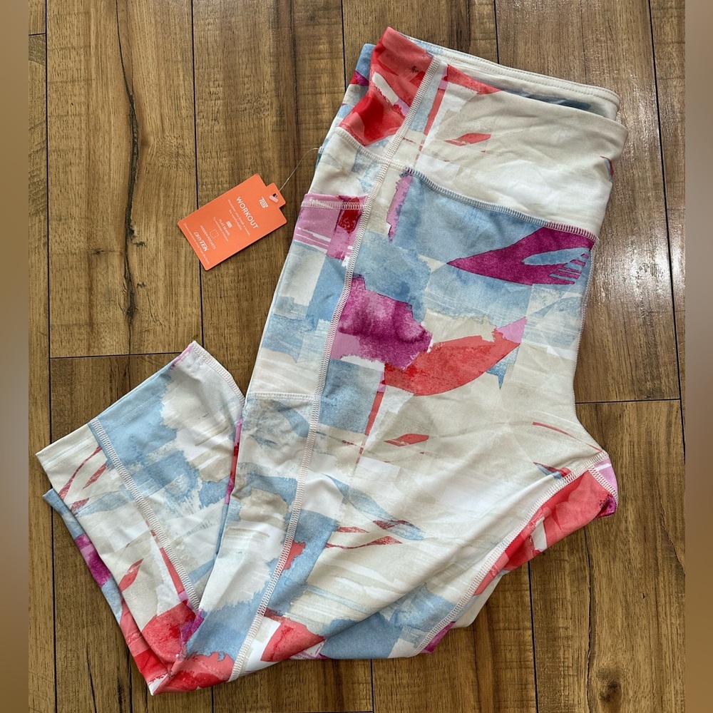 ⚡️ BNWT Tek Gear Colorful Capri Workout Leggings Size 2x